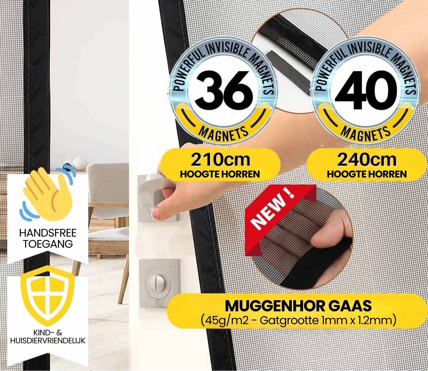 Magnet Flyve Skærm Dør 60cm x 210cm, billede 10